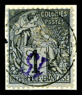 O N°1a, 15 Sur 1c Noir Sur Azuré, Surcharge Renversée Sur Petit Fragment, TTB (signé Scheller)  Qualité: Oblitéré  Cote: - Used Stamps