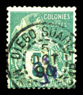 O N°2a, 15 Sur 5c Vert, Surcharge Renversée. TTB  Qualité: Oblitéré  Cote: 500 Euros - Used Stamps