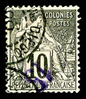 O N°3a, 15 Sur 10c Noir Sur Lilas, Surcharge Renversée, TTB (signé Scheller/certificat)  Qualité: Oblitéré  Cote: 700 Eu - Used Stamps