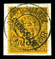 O N°22, 35c Violet-noir Sur Jaune Sur Son Support, TTB (signé Calves/certificat)  Qualité: Oblitéré  Cote: 1100 Euros - Used Stamps