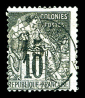 O N°6, 15 Sur 10c Noir Sur Lilas. SUP. R.R. (signé Calves/certificat)  Qualité: Oblitéré  Cote: 1800 Euros - Used Stamps