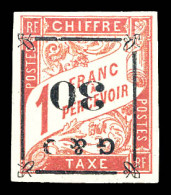 * Taxe N°14a, 30 Sur 1f Rose Sur Paille: 'surcharge Renversée'. SUP. R. (certificat)  Qualité: *  Cote: 1200 Euros - Timbres-taxe