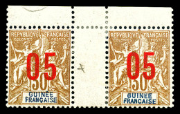 ** N°52Aa, 05 Sur 30c: Chiffres Espacés Tenant à Normal * En Paire Avec Interpanneau. SUP (certificat)  Qualité: **  Cot - Unused Stamps