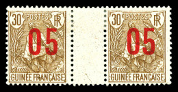 * N°60Aa, 05 Sur 30c: Surcharge Espacée Tenant à Normale. TTB (signé Calves/certificat)  Qualité: *  Cote: 210 Euros - Unused Stamps