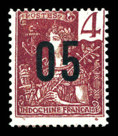 * N°59A, 05 Sur 4c , Surcharge Espacée, Frais. TTB (signé Calves/Brun/certificat)  Qualité: *  Cote: 1100 Euros - Unused Stamps