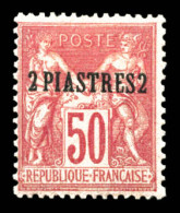 * N°6, 2 Pi Sur 50c Rose Type I. TB (certificat)  Qualité: *  Cote: 500 Euros - Unused Stamps