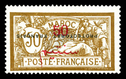 * N°50a, Merson 50c Sur 50c: Surcharge Renversée. TTB  Qualité: *  Cote: 240 Euros - Unused Stamps