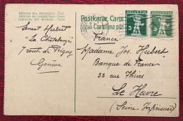 Suisse, Entier-Carte Cachet Genève 8.7.1917 (dateur J/M à L'envers) - (C144) - Entiers Postaux