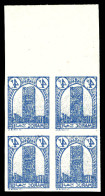 ** N°217b, Tour Hassan, 4f Outremer Non Dentelé, Impression Recto-verso En Bloc De Quatre Bdf. TTB (certificat)  Qualité - Unused Stamps