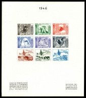 (*) Non Emis, épreuve Collective Sur Feuillet 215x185mm Composée De 6 Exemplaires Poste Et 3 Exemplaires De PA, Par M. V - Unused Stamps