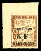 ** N°60b, 5f Sur 60c Brun: Sans 'Colis Postaux', Coin De Feuille. SUPERBE. R.R. (certificat)  Qualité: **  Cote: 2470 Eu - Unused Stamps