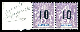 ** N°81Aa, 10 Sur 5 F: Surcharges Espacée Tenant à Normal. TTB  Qualité: **  Cote: 470 Euros - Unused Stamps