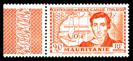 ** N°95a, René Caillié, 90c Rouge Terne, GRANDE LEGENDE, Bdf, SUP (certificat)  Qualité: **  Cote: 750 Euros - Neufs