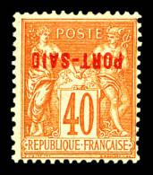 ** N°12Aa, 40c Rouge-orange, Type II, Variété Surcharge Renversée, SUPERBE. R.R. (certificat)  Qualité: **  Cote: 3428 E - Unused Stamps