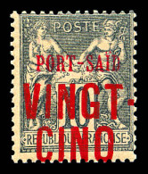 ** N°19B, VINGT-CINQ Sur 10c, SUP  Qualité: **  Cote: 380 Euros - Unused Stamps