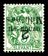** N°36Aa, NON EMIS, 2m Sur 5c Vert-bleu Surcharge Renversée Sur Timbre De L'île De Rouad, Fraîcheur Postale. SUP. R. (c - Unused Stamps