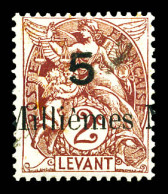 ** N°62b, Erreur: 5m Sur 2c Brun Lilas Sur N°10 Du Levant. SUP. R. (certificat)  Qualité: **  Cote: 3000 Euros - Unused Stamps