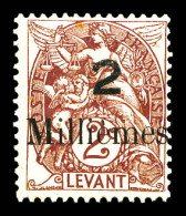** N°62, Erreur: 2m Sur 2c Brun Lilas Sur N°10 Du Levant. SUP. R. (signé Scheller/certificat)  Qualité: ** - Unused Stamps
