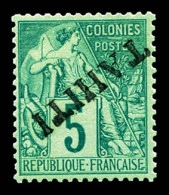 * N°10a, 5c Vert: Surcharge Renversée Oblique De Haut En Bas. TTB (signé Brun)  Qualité: *  Cote: 300 Euros - Unused Stamps