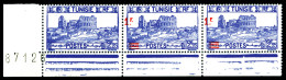 ** N°226e, 1f Sur 2f 25 Outremer: 2 Exemplaires Surcharges Déplacées à Gauche Tenant à Exemplaires Sans Surcharge En Ban - Unused Stamps