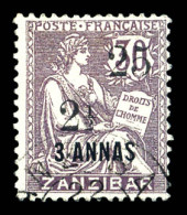 O N°65c, 25c Et 2 1/2 Sur 3 Annas Sur 30c, SANS C Après Le 25. SUPERBE. R.R. (signé/certificat)  Qualité: Oblitéré  Cote - Used Stamps