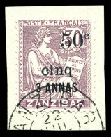 O N°66, 50c Et Cinq Sur 3a Sur 30c, Sur Son Support. TTB. R.R (signé/certificat)  Qualité: Oblitéré  Cote: 1750 Euros - Used Stamps