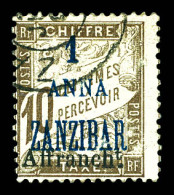 O N°69, 1a Sur 10c Brun. TTB (signé Brun/certificat)  Qualité: Oblitéré  Cote: 600 Euros - Used Stamps