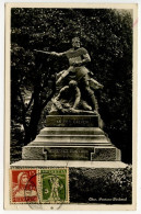 Switzerland 1933 RPPC Postcard Chur - Benedikt Fontana - Denkmal; Scott 161 & 173 Tell - Churwalden