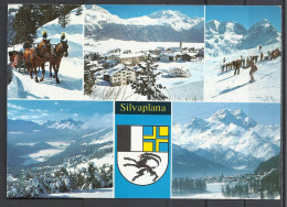 Switzerland, GR, Silvaplana-Surlej, Multi View With Horse Sleigh And Coat Of Arms, 1989. - Silvaplana