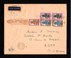 K603-FRENCH SUDAN-AIRMAIL REGISTERED COVER BAMAKO To AGEN (france) 1942.WWII.ENVELOPPE AERIEN RECOMMANDE Soudan Français - Covers & Documents