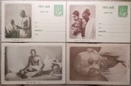 INDIA 1951 MAHATMA GANDHI 4 DIFFERENT POSTCARD, MINT CONDITION...RARE - Mahatma Gandhi