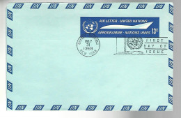 53316 ) United Nations First Day Cover 1968 Airmail Air Letter - FDC