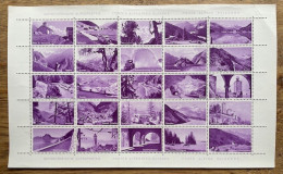 Schweiz Helvetia Swiss Suisse, Revenues / Cinderella, Landscape, Alpenposten - Poste Alpine **, MNH, Complete Sheet - Collections