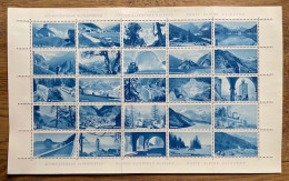 Schweiz Helvetia Swiss Suisse, Revenues / Cinderella, Landscape, Alpenposten - Poste Alpine **, MNH, Complete Sheet - Lotes/Colecciones