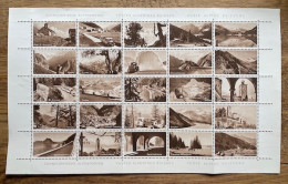 Schweiz Helvetia Swiss Suisse, Revenues / Cinderella, Landscape, Alpenposten - Poste Alpine **, MNH, Complete Sheet - Lotti/Collezioni