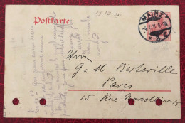 Allemagne, Entier-Carte, Cachet Mainz 4.7.1911 - (C228) - Briefkaarten