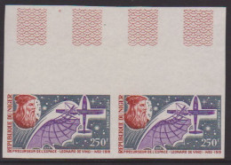 NIGER PA 122/26** 5 PAIRES NON DENTELEES COSMOS,VINCI,BALLONS,NEWTON,ADER... - Niger (1960-...)