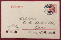 Allemagne, Entier-Carte, Cachet Mainz 30.6.1911 - (C248) - Cartes Postales