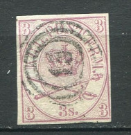 25681 Danemark N°12° ND 3s. Lilas Filigrane Couronne 1864  B/TB - Oblitérés