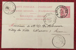 Belgique, Entier-Carte (pli), Cachet Mariembourg 21.7.1893 - (C296) - Otros & Sin Clasificación