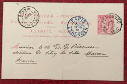 Belgique, Entier-Carte (pli), Cachet Mariembourg 28.2.1892 - (C305) - Otros & Sin Clasificación