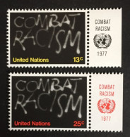 1977 - United Nations UNO UN - Campaign Against Racial Discrimination - Combat Racism - Unused - Unused Stamps