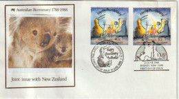 AUSTRALIE / NOUVELLE-ZÉLANDE . BICENTENAIRE AUSTRALIE. FDC 1988. Joint Issue 2 Countries Stamps - Brieven En Documenten