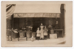 Devanture De " L' Alimentation Du Moulinet ". Carte Photo Animée Non Située - Magasins