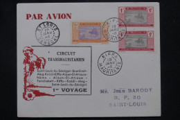 MAURITANIE - Enveloppe De Kiffa Pour St Louis Par 1er Voyage Transmauritanien En 1946 - L 147421 - Covers & Documents