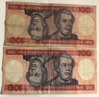 Brasil Banknotes 100 Cruzeiros (2) Dif.Firmas, P198, 500,1000 Cruzeiros 1981, P 200/1. - Brésil