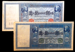 # # # Paar Banknoten Germany (Dt. Reich) 100 Mark 1910 (Siegel Grün/rot)  # # # - 100 Mark