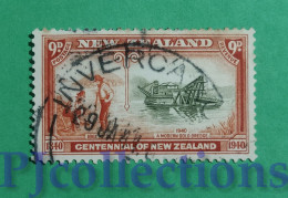 S566 - NUOVA ZELANDA - NEW ZEALAND 1940 CENTENNIAL OF NEW ZEALAND 9d USATO - USED - Used Stamps