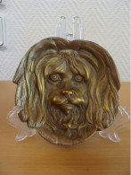 Cendrier / Vide Poche Vintage Tête De Chien En Bronze - Metaal