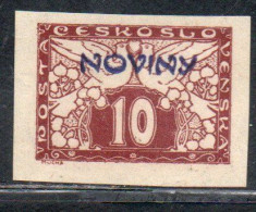 CZECH REPUBLIC REPUBBLICA CECA CZECHOSLOVAKIA CESKA CECOSLOVACCHIA 1926 NEWSPAPER STAMPS NOVINY 10h MH - Newspaper Stamps